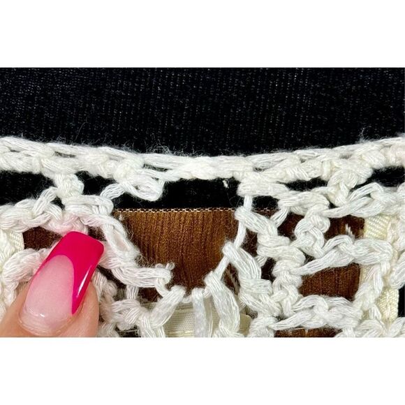 NWOT Vintage Havana Crocheted Fringe V-Neck Swim Cover Up Dress Small - Picture 5 of 11